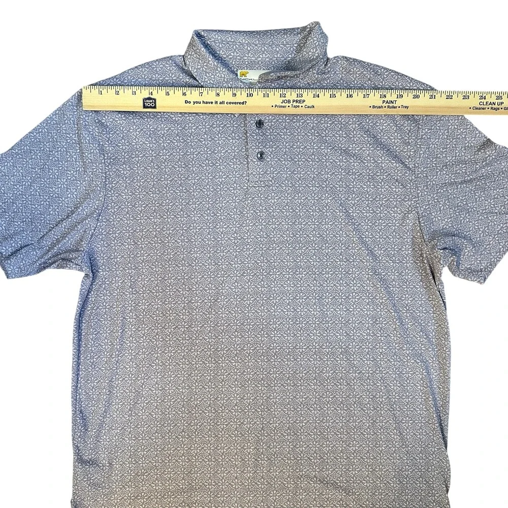 Jack Nicklaus Geo Print Polo Shirt Men's XL‎ Golf Apparel Lavender Purple